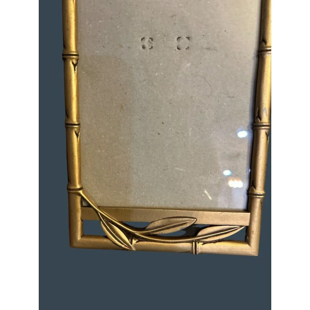 ELSA L, Inc. Gold Bamboo-Style Picture Frame With Leaf Detail & Easel Backing